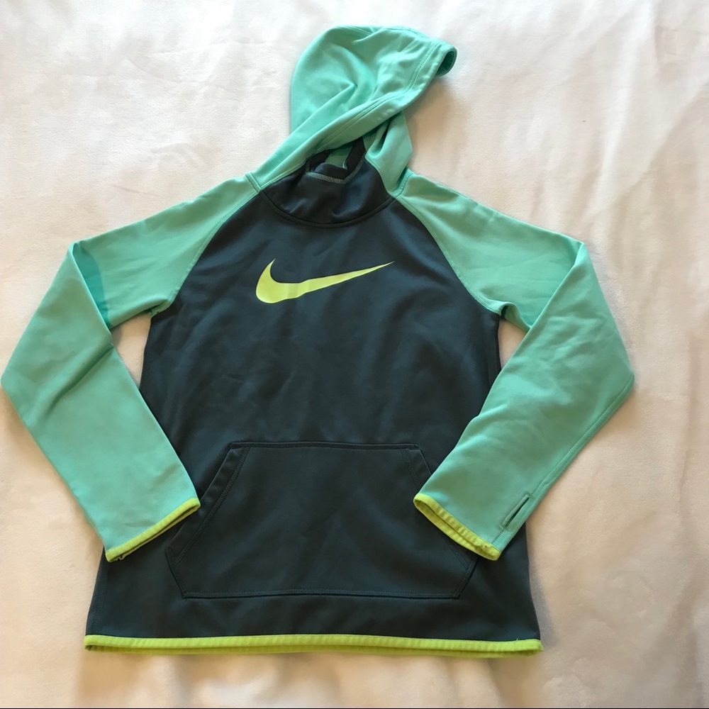 Nike hoodie grey/ neon green